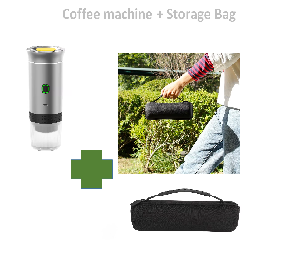 TechSavvy Home™ Wireless Portable Coffee Maker KF-JN-02 Espresso Coffee Maker For Car Home Camping Coffee Maker 3-in-1 Capsule Powder Travel Coffee Maker