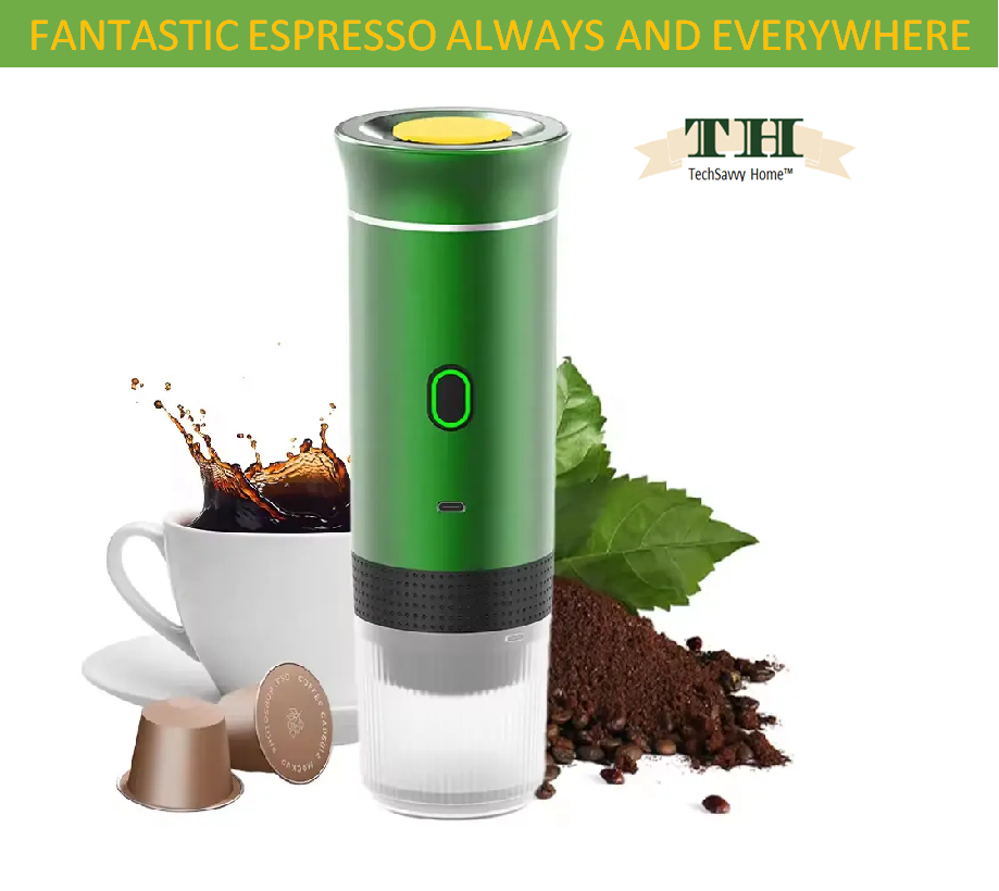 TechSavvy Home™ Wireless Portable Coffee Maker KF-JN-02 Espresso Coffee Maker For Car Home Camping Coffee Maker 3-in-1 Capsule Powder Travel Coffee Maker