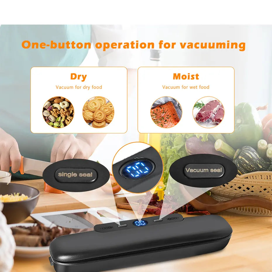 Machine Food Vacuum Sealer With Free 10pcs Vacuum bags Household Vacuum Food Sealing My Store TechSavvy Home