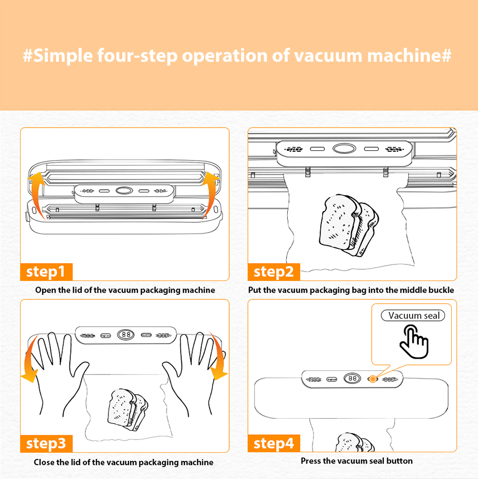 Machine Food Vacuum Sealer With Free 10pcs Vacuum bags Household Vacuum Food Sealing