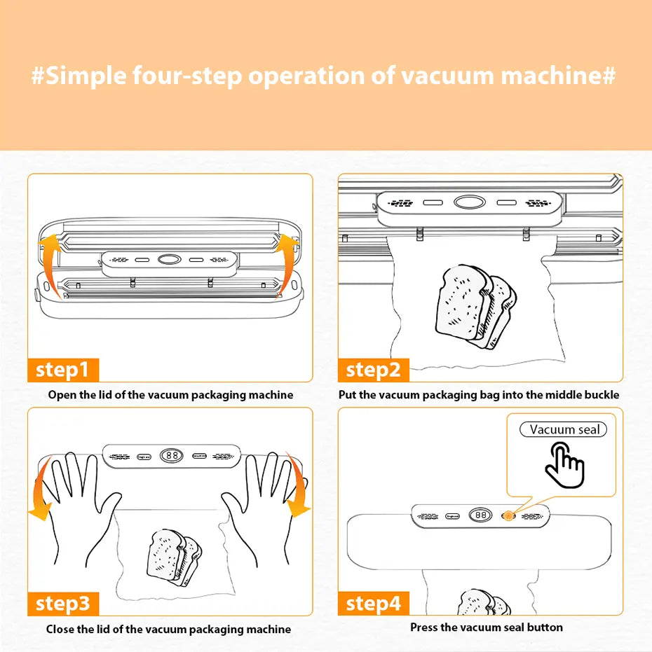 Machine Food Vacuum Sealer With Free 10pcs Vacuum bags Household Vacuum Food Sealing My Store TechSavvy Home