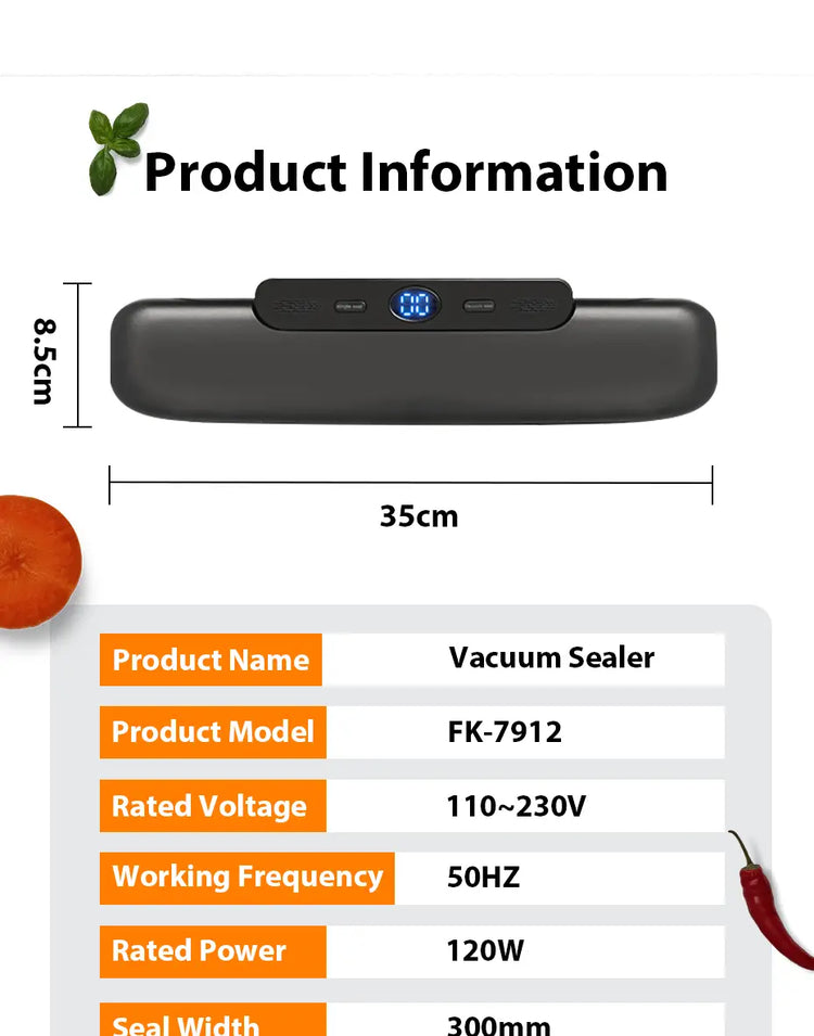 Machine Food Vacuum Sealer With Free 10pcs Vacuum bags Household Vacuum Food Sealing My Store TechSavvy Home