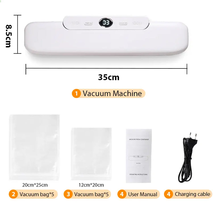 Machine Food Vacuum Sealer With Free 10pcs Vacuum bags Household Vacuum Food Sealing My Store TechSavvy Home