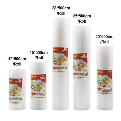 BPA-free Food Vacuum Roll Bags  for Sous Vide Cook Storage Packaging bag for Vacuum Sealer Meat Fruits Vegetables 500cm/Rolls