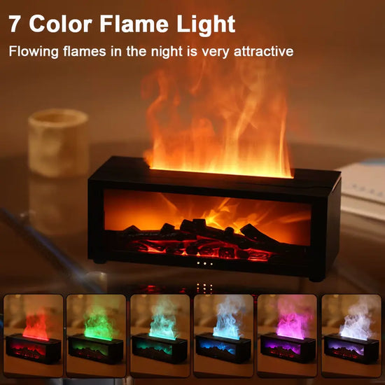 Ultrasonic air humidifier Cool Mist Maker Fogger Led Essential Oil Flame Lamp Difusor My Store TechSavvy Home